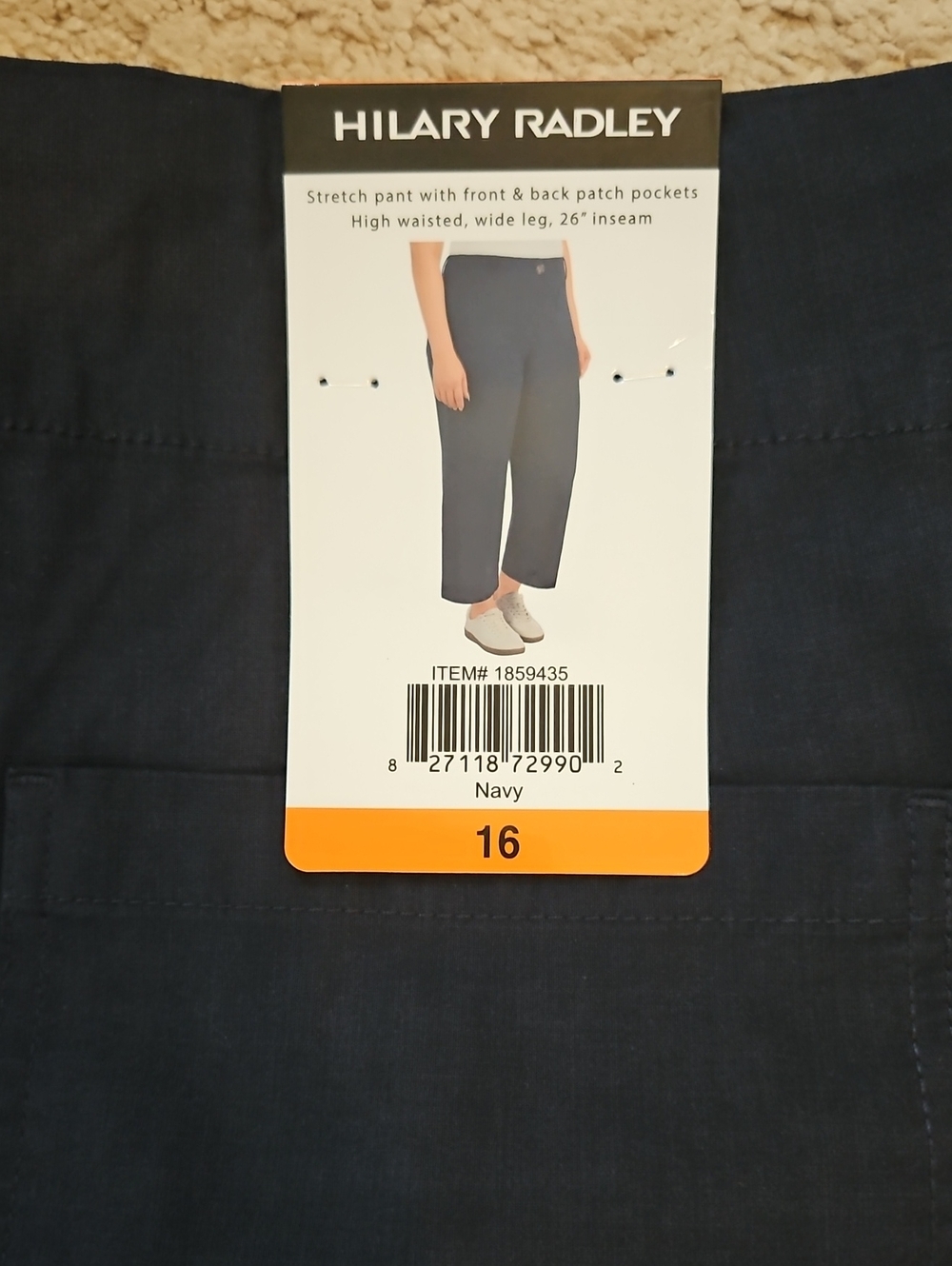 NEW! Hilary Radley Navy Wide Leg Pant Multiple Sizes - Picture 13 of 13